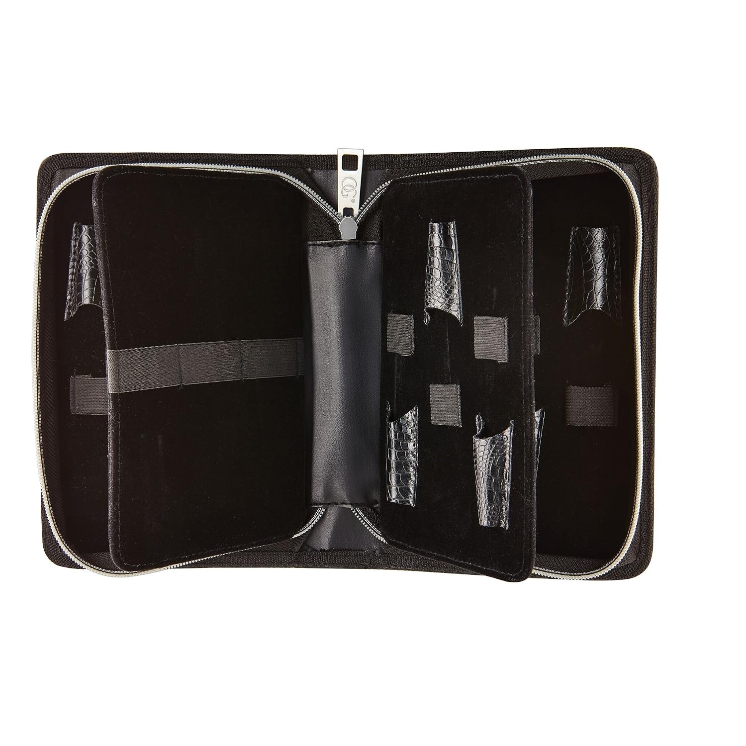 Olivia Garden Shear Case With Silkcutpro Shears - Hair Tool Organizer For Combs, Scissors, Barber Supplies - Holds 9 Shears - Professional Hairstylist Travel Bag