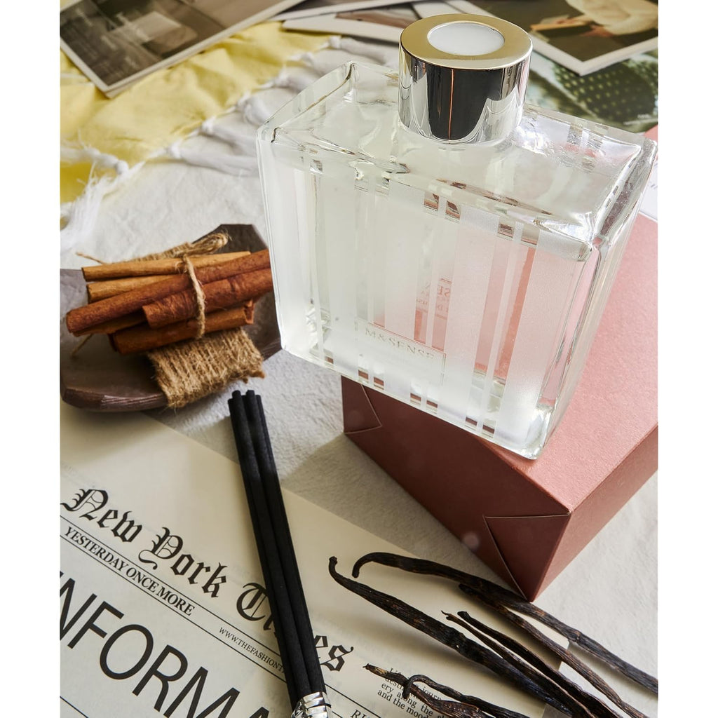 M&Sense Cinnamon Vanilla Reed Diffuser Set - 7.04Oz Scent Diffusers For Home, Natural Essential Oil Diffuser With Sticks, Housewarming Diffuser Gift For Bathroom Bedroom & Office