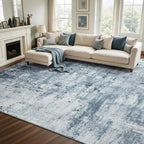 6x9 Ft Large Area Rugs for Living Room, Soft Non-Slip Washable Rugs Modern Abstract Pattern Carpet for Bedroom Indoor Floor Nursery Home Decor (Blue)