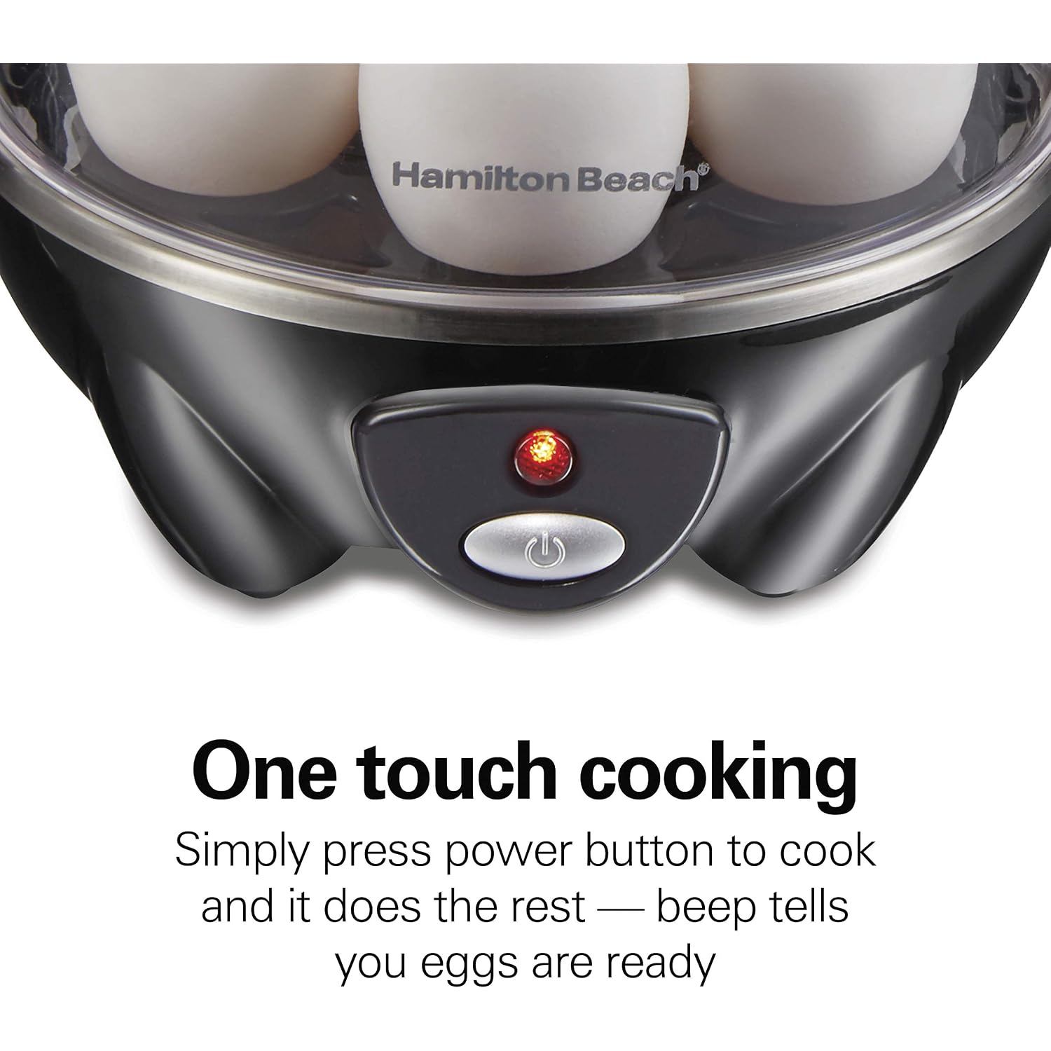 Hamilton Beach 3-In-1 Electric Egg Cooker For Hard Boiled Eggs, Poacher Eggs, Omelet Maker & Vegetable Steamer, Holds 7, Black (25507)