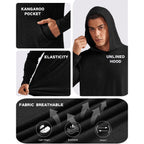 Pinspark Lightweight Hoodies For Men Long Sleeve Pullover Hoodie Golf Gym Workout Athletic Hooded Sweatshirt