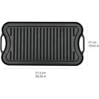 Amazon Basics Pre-Seasoned Cast Iron Reversible Rectangular Grill/Griddle with Even Heat Distribution, Black, 20 x 10.63 x 0.98 inch