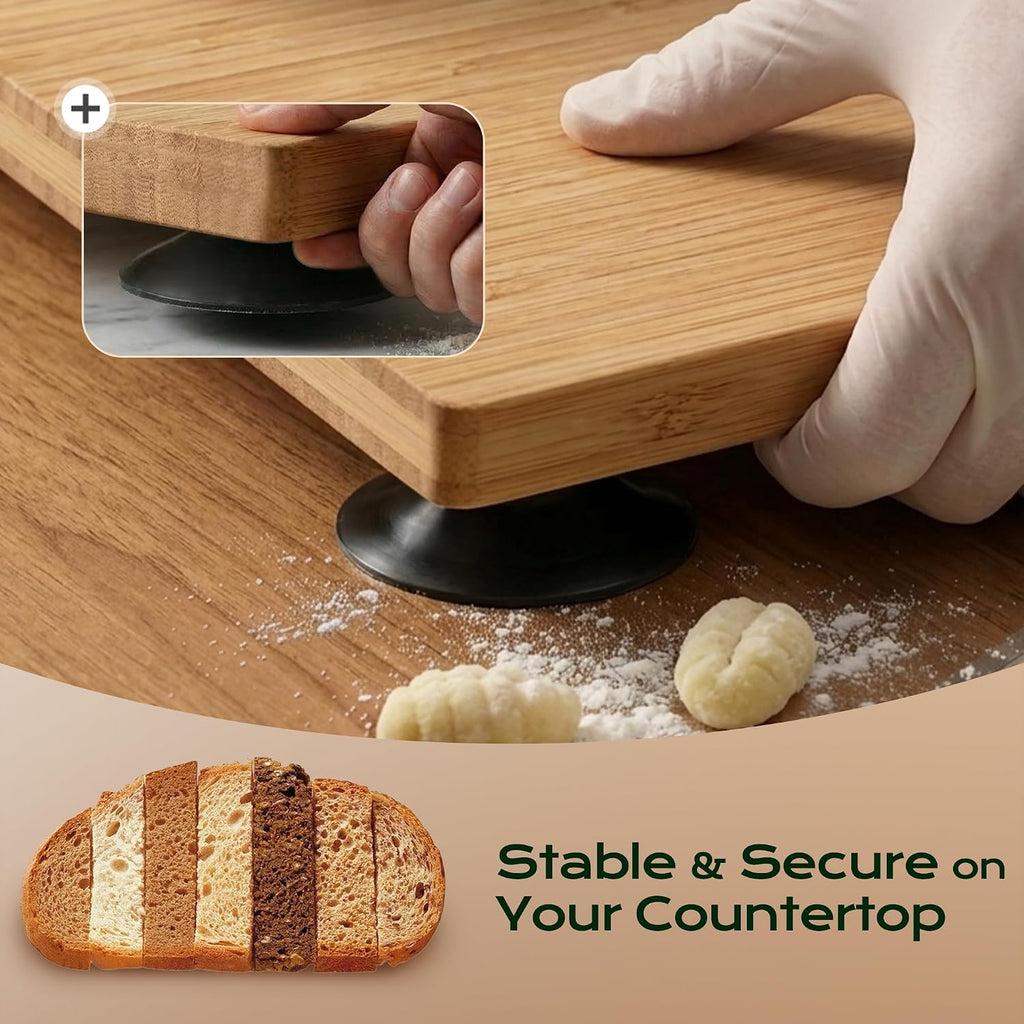 Saluna Manual Bread Slicer For Sourdough And Homemade Bread, Adjustable Bread Slicer With Hand Crank, Stainless Steel Blade And Suction Base