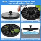 Solar Fountain Water Pump For Bird Bath, Floating Solar Powered Water Fountain Pump For Bird Bath, Garden, Pond, Pool, Outdoor (1.4W)