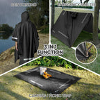 3-In-1 Hooded Rain Poncho For Adult With Pocket, Waterproof Lightweight Unisex Raincoat For Hiking Camping Emergency