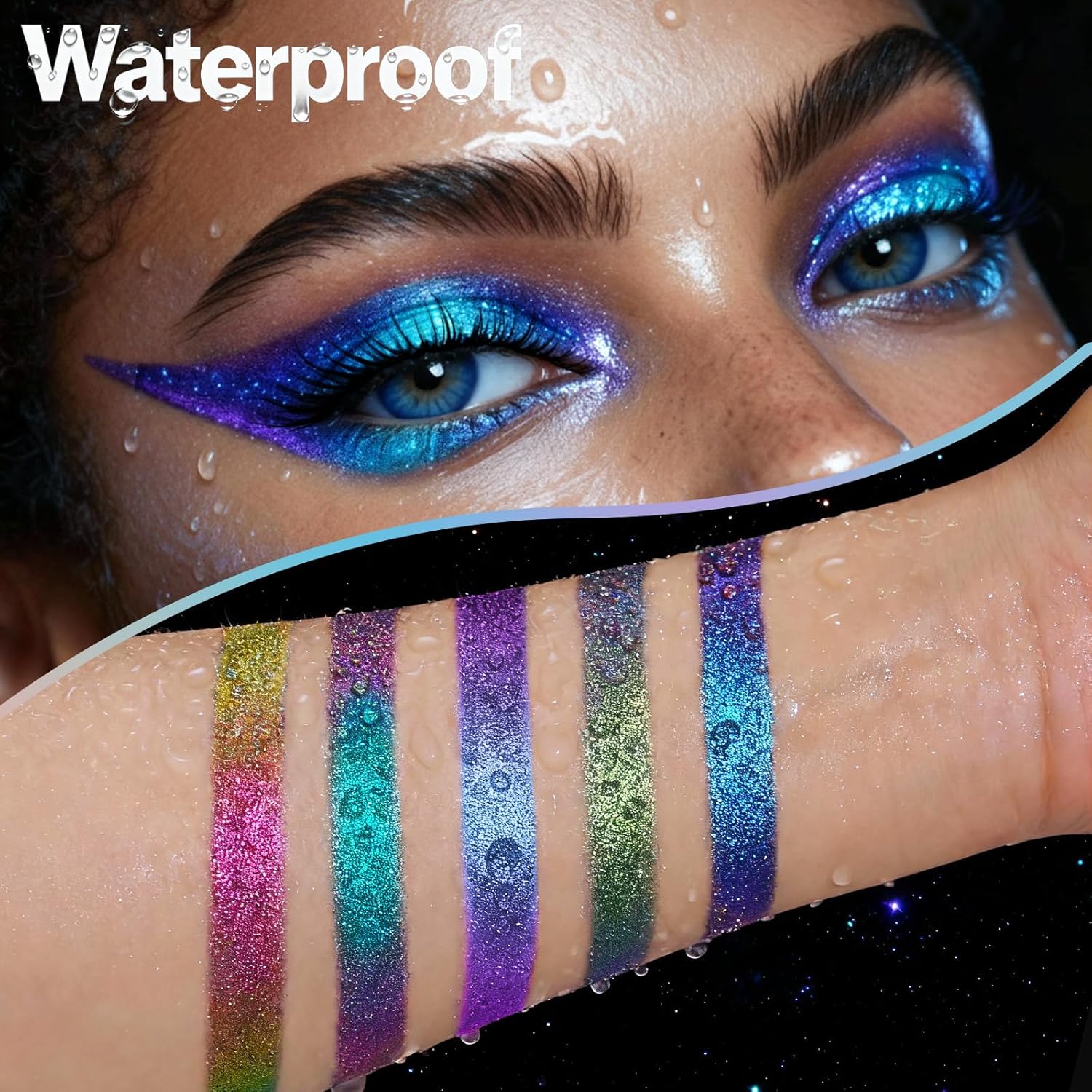 SUSIKEKI 4PCS Chameleon Metallic Eyeshadow & Eyeliner Gel Pencil Set – Multichrome Shifting Colors Glitter Eye Makeup, Waterproof Long-Lasting Smudge-Proof Duochrome Pencil for Multi-Dimensional Looks