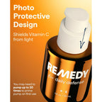 Remedy For Daily Defense | 15% Vitamin C Complex Brightening Serum | Stabilized Vitamin C With Next-Gen Antioxidants, Ferulic Acid, Ectoin | Fragrance Free | By Dermatologist Dr. Shah | 1 Fl Oz
