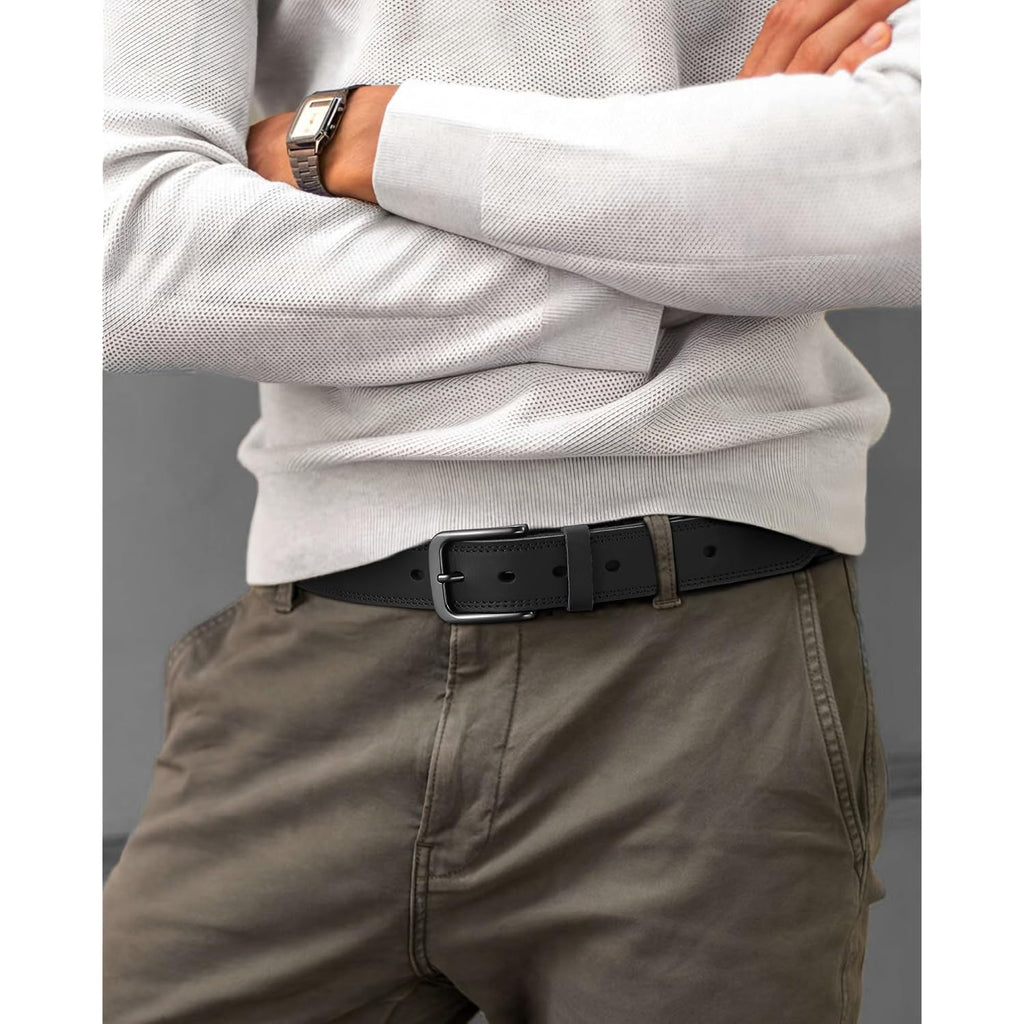 Chaoren Mens Belts Leather - 35Mm Genuine Leather Belt For Jeans - Men Gift For Casual Dress