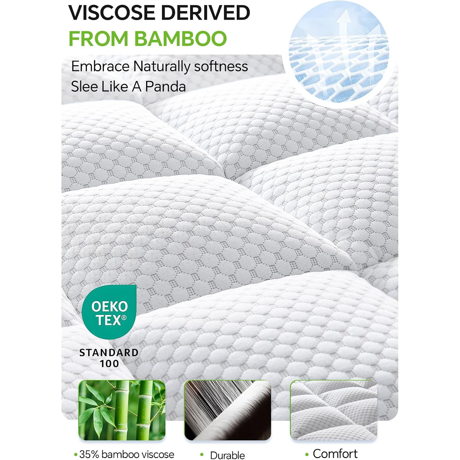 Bedelite Dorm Room Essentials Twin Xl Mattress Topper For College Students Back To School, Ultra Soft Mattress Pad, Plush Pillow Top Bed Cover, Shredded Memory Foam Filling