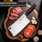 Imarku Cleaver Knife 7 Inch Meat Cleaver, Japanese High Carbon Stainless Steel Butcher Knife With Ergonomic Handle, Ultra Sharp Chopping Knife, Kitchen Gadgets For Home/Restaurant, Dads Gifts