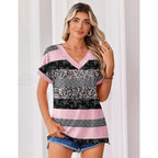 Womens Summer Tops Rolled Short Sleeve V Neck Shirts Casual Dressy Business Work Blouses Outfits