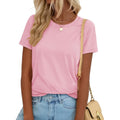 Yucolen T Shirts For Women Short Sleeve Crewneck Cotton Tops Summer Upf 50+ Casual Breathable Basic Tee Tshirt