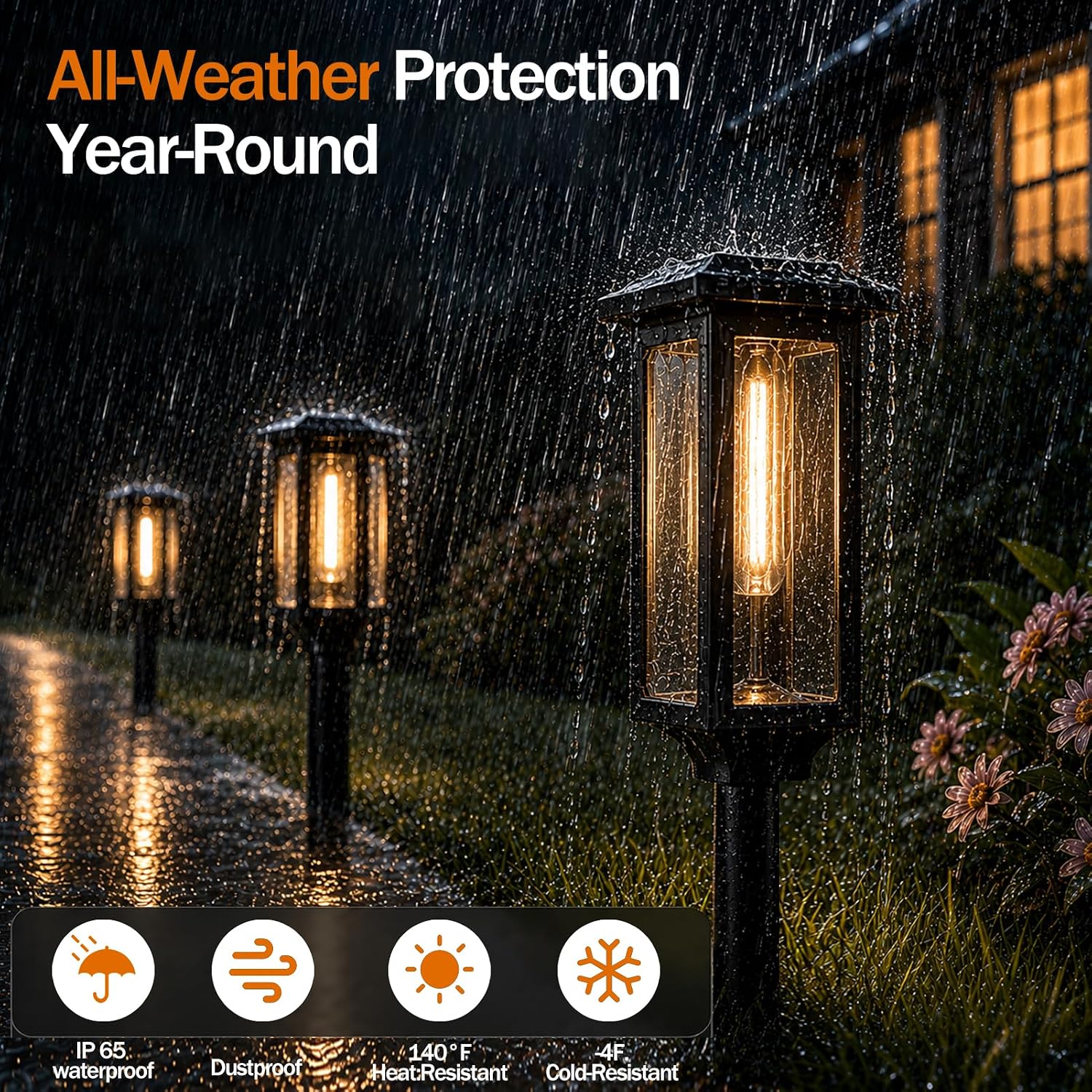 Tenmiro-Solar-Pathway-Lights-Outdoor-8-Pack-Led-Solar-Powered-Garden-Lights-Waterproof-Ip65-Auto-On/Off-Outdoor-Light-For-Yard-Lawn-Patio-Path-Walkway-Driveway-Landscape-Lighting-Decor-3000K