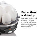 Hamilton Beach 3-In-1 Electric Egg Cooker For Hard Boiled Eggs, Poacher Eggs, Omelet Maker & Vegetable Steamer, Holds 7, Black (25507)
