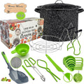 Canning Supplies-24 Qt. Water Bath Canning Pot With Rack & Lid -Starter Kits Set For Beginners - Stainless Steel Water Bath Canner Kit & Rack-Rack, Xl Ladle, Measuring Cups, Kitchen Funnel By Supa Ant