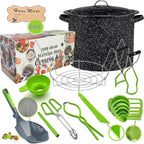Canning Supplies-24 Qt. Water Bath Canning Pot With Rack & Lid -Starter Kits Set For Beginners - Stainless Steel Water Bath Canner Kit & Rack-Rack, Xl Ladle, Measuring Cups, Kitchen Funnel By Supa Ant