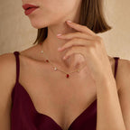 RLMOON Gold Necklaces for Women 14K Gold Plated CZ Diamond Choker Necklace Red Emerald Green Blue Black Teardrop Necklace for Wedding Bridesmaid Prom Trendy Gold Jewelry Gift
