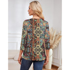 LOMON 3/4 Length Sleeve Womens Tops Casual Crewneck Pullover Tunics Summer Cute Blouses Fashion 2026