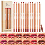 12 Colors Lip Liner Set, Matte Finish Series Lip Liners Pen Kit For Women, Long Lasting Waterproof Smooth High Pigmented Lip Pencil For Daily Makeup (Set A)