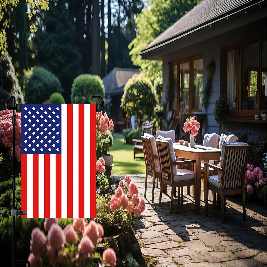 Garden Flag Pole Stand Holder, Garden Flags For Outside With Flag Stopper And Clip Waterproof Powder-Coated Paint For Flag Pole Holder For Outside House,Yard Flags For Outside