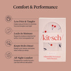 Kitsch XL Satin Bonnet for Sleeping - Softer Than Silk Bonnet For Sleeping Women - Secure Fit, Adjustable, Night Cap For Curly & Textured Hair - Prevents Breakage, Tangles & Thinning - Cherry Print