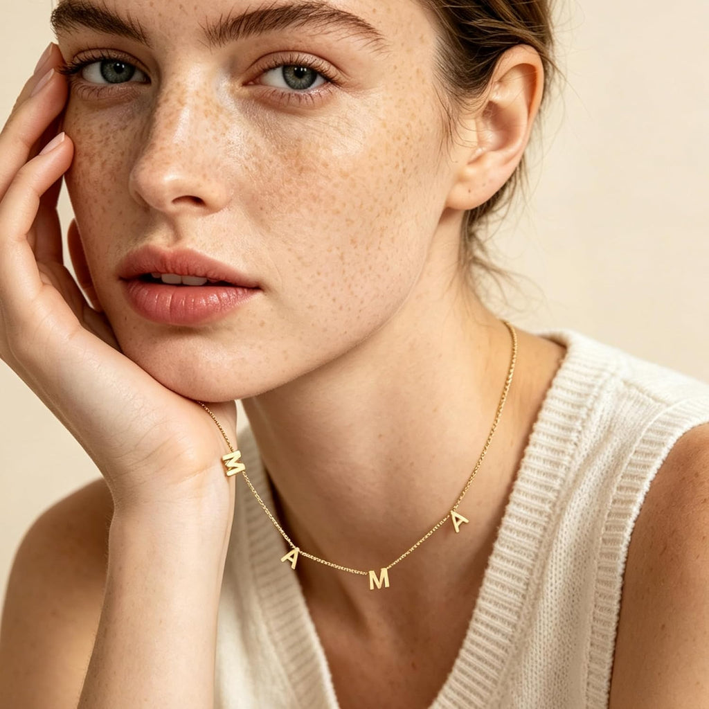 Mama Necklace for Women, 14K Gold Plated Dainty Mom Necklace Non Tarnish Jewelry for Mama, Mother Gifts for New Mom, First Time Mommy Gifts
