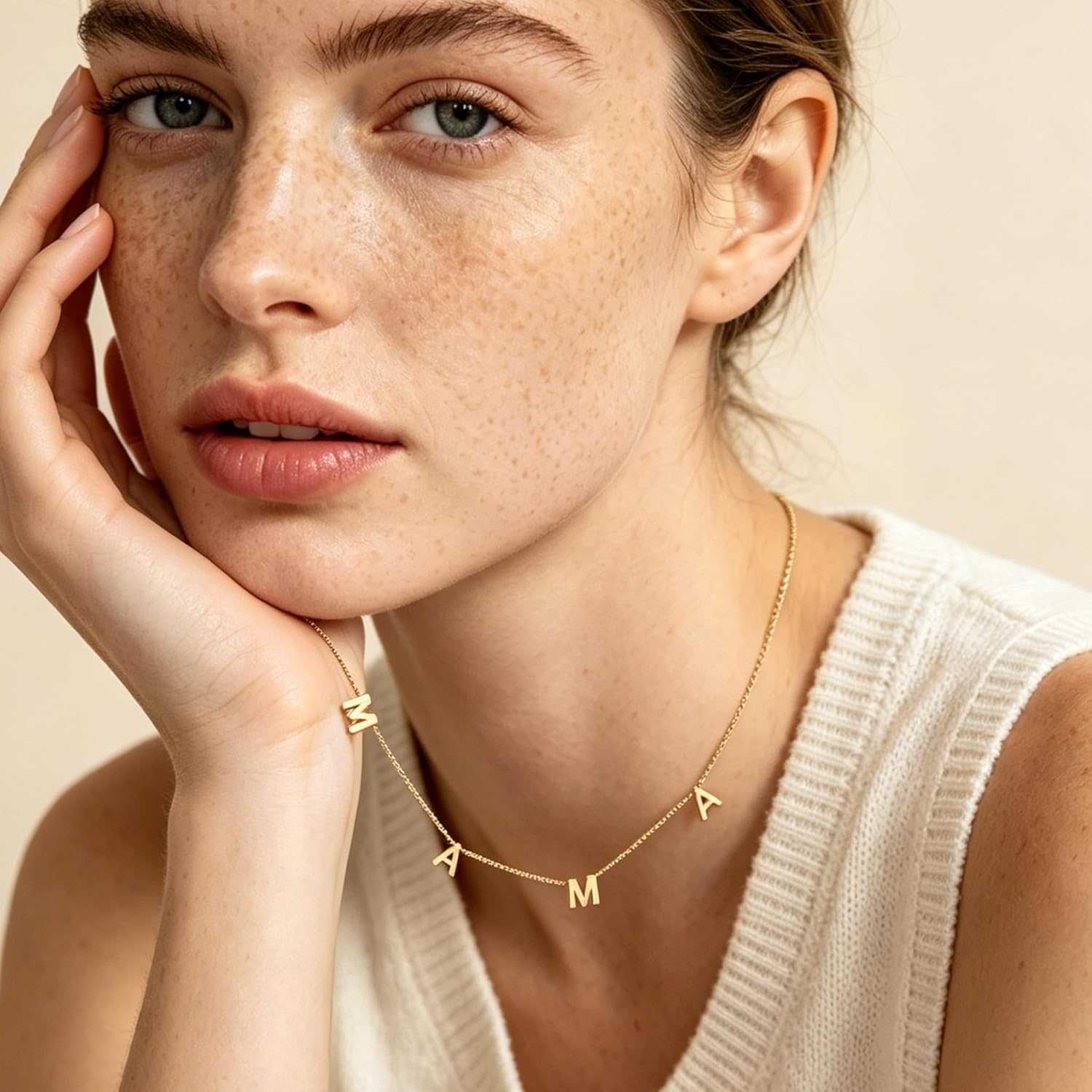 Mama Necklace for Women, 14K Gold Plated Dainty Mom Necklace Non Tarnish Jewelry for Mama, Mother Gifts for New Mom, First Time Mommy Gifts