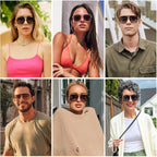 SOJOS Sunglasses for Women & Men, Square, Retro, Polarized Lens, Trendy Aviator, 90s Shades Red/Red