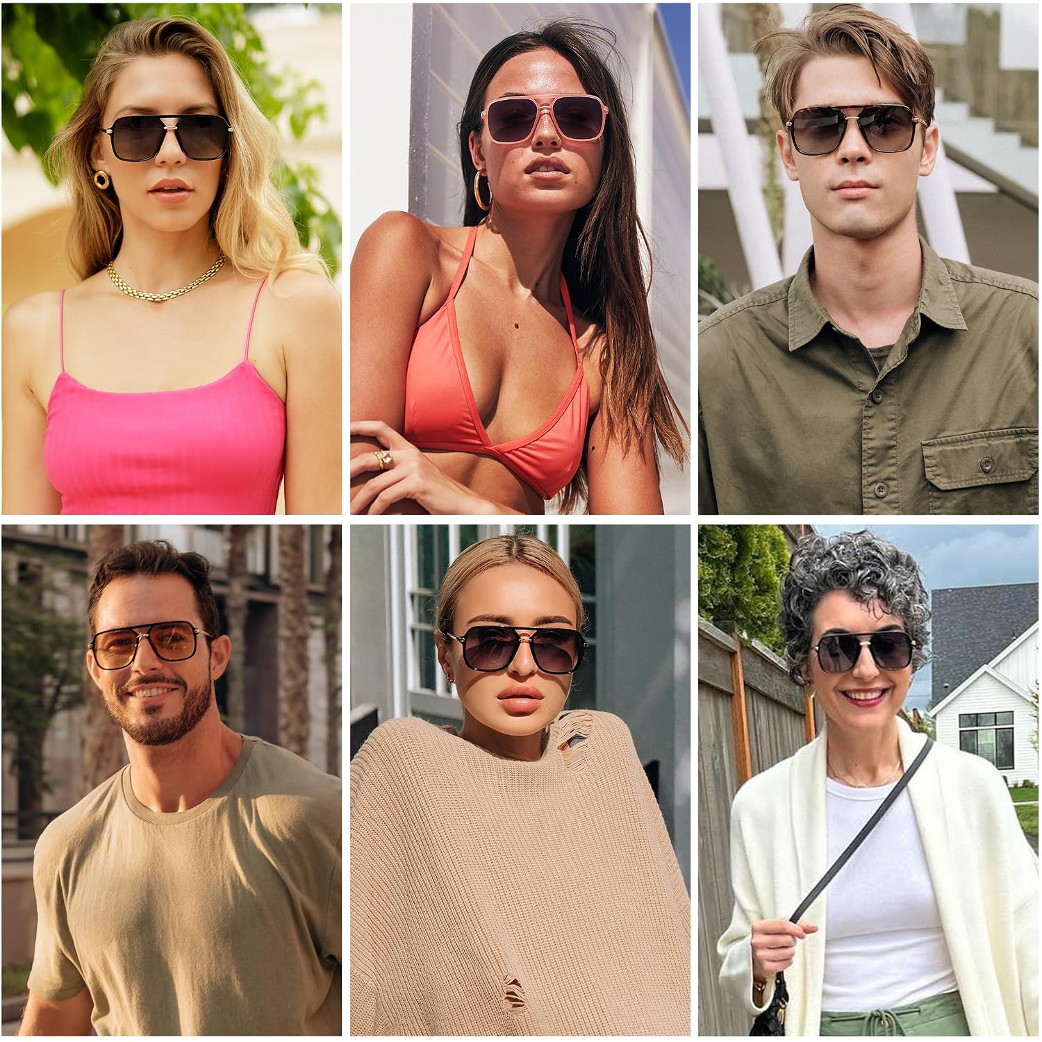SOJOS Sunglasses for Women & Men, Square, Retro, Polarized Lens, Trendy Aviator, 90s Shades Red/Red
