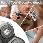 2Pack Pro 4 Shaver Replacement Heads for Skulls Pitbulls Series Gold PRO, Silver PRO, Platinum PRO, Butterfly Kiss PRO Head Shavers, Floating 4 Heads for a Fast, Close and Smooth Shave.