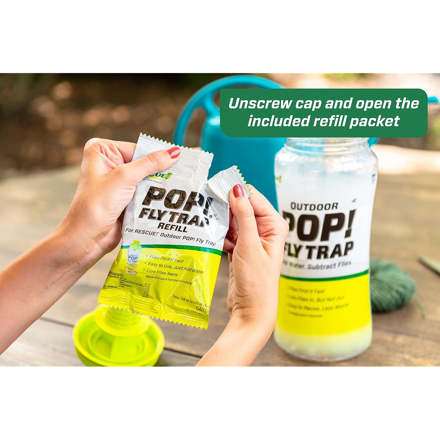 Rescue! Pop! Fly Trap – Large Reusable Fly Trap For Outdoor Use - 3 Pack
