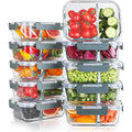 10 Packs 30Oz Glass Meal Prep Containers 2 Compartments,Glass Food Storage Containers With Lids,Airtight Lunch Bento Boxes,Microwave,Oven,Freezer And Dishwasher Safe