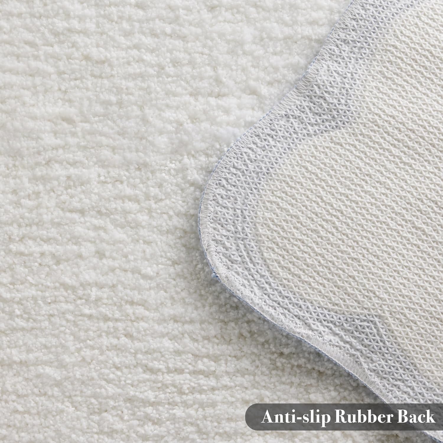 Luxury Microfiber Bathroom Rugs, White Bath Rug With Blue Scalloped Piping Cute Aesthetic Preppy Bath Mat For Bathroom, Tub, Floor Carpet, Sink, Shower, Anti Slip, Absorbent, 32X20