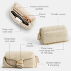 Coach Womens Tabby Chain Crossbody Bag 19 In Shearling Beige One Size