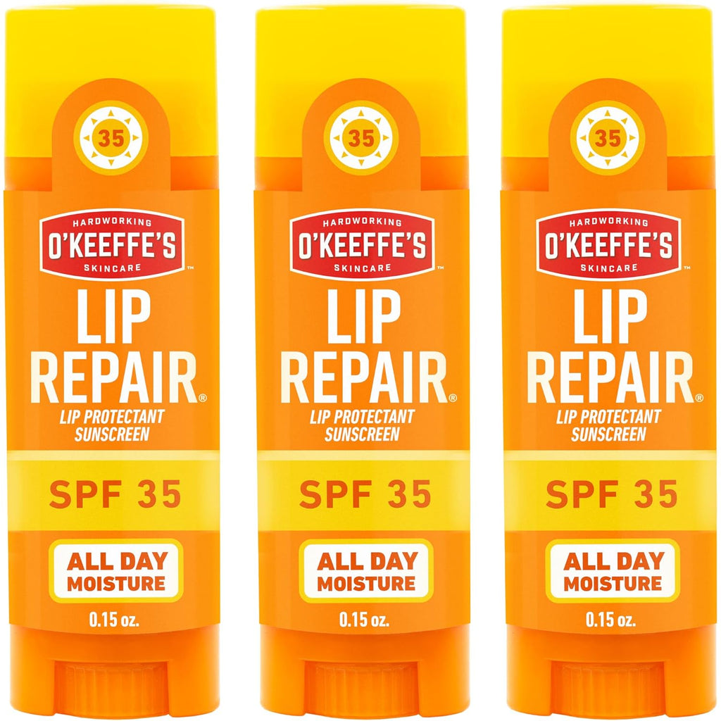O'Keeffe'S Lip Repair Spf 35 Lip Balm - Stick (3 Pack) - Sun-Safe Moisturizer For Extremely Cracked, Dry Lips