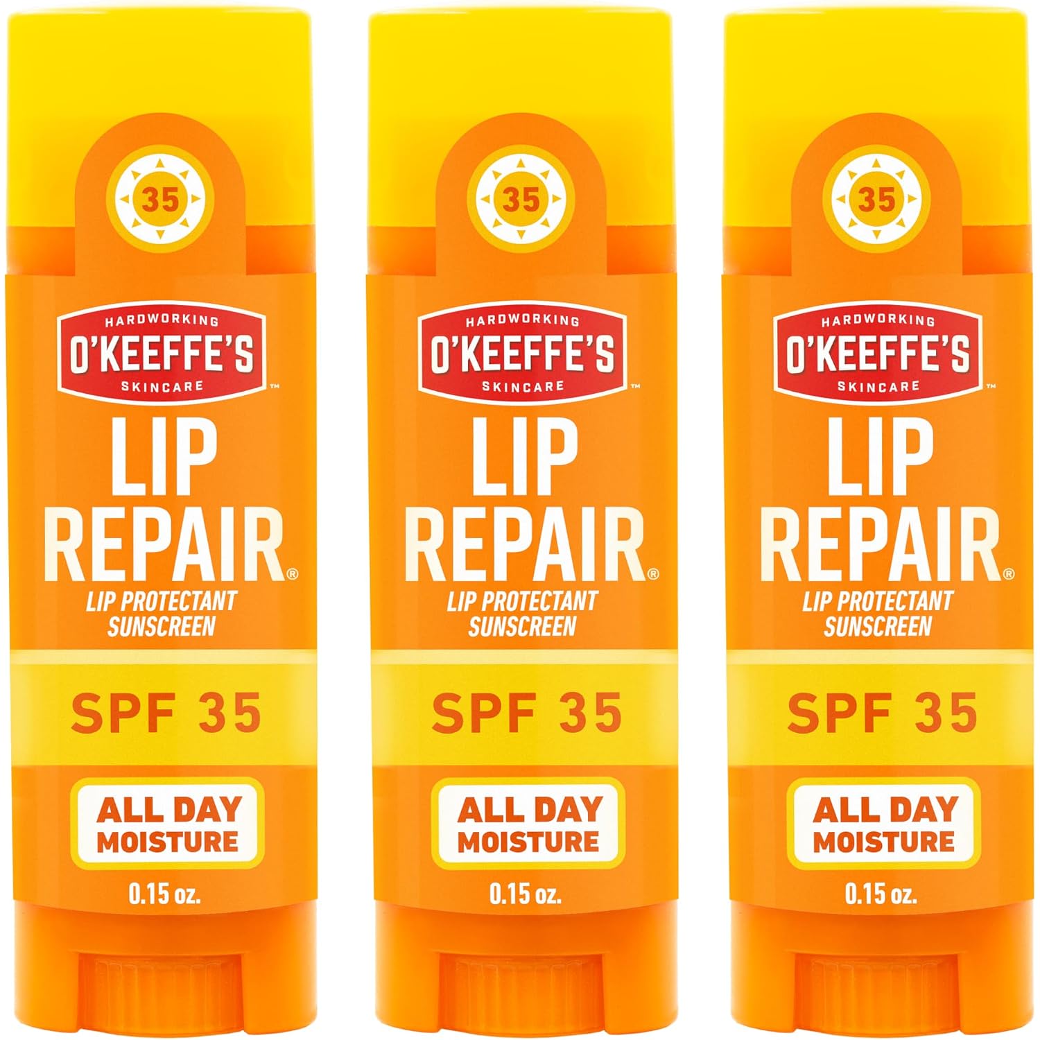 O'Keeffe'S Lip Repair Spf 35 Lip Balm - Stick (3 Pack) - Sun-Safe Moisturizer For Extremely Cracked, Dry Lips