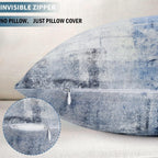 Blue And Grey Abstract Art Artwork Pillow Cover, Gallery Modern Decorative Throw Pillows Cushion Cover For Bedroom Sofa Living Room 18 X 18 Inch Set Of 2