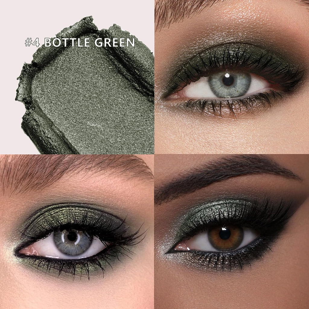 Chifure Eyeshadow Stick, Shimmer And Matte Cream Eye Shadow Brightener Sticks Eyeliner Pencil Crayon, Waterproof Long Lasting Eye Highlighter Stick Makeup,0.056 Oz(#4-Bottle Green)
