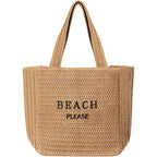 Tavaleu Straw Beach Bags For Women, Large Beach Bag Summer Woven Tote Bag Travel Shoulder Handbags For Holiday