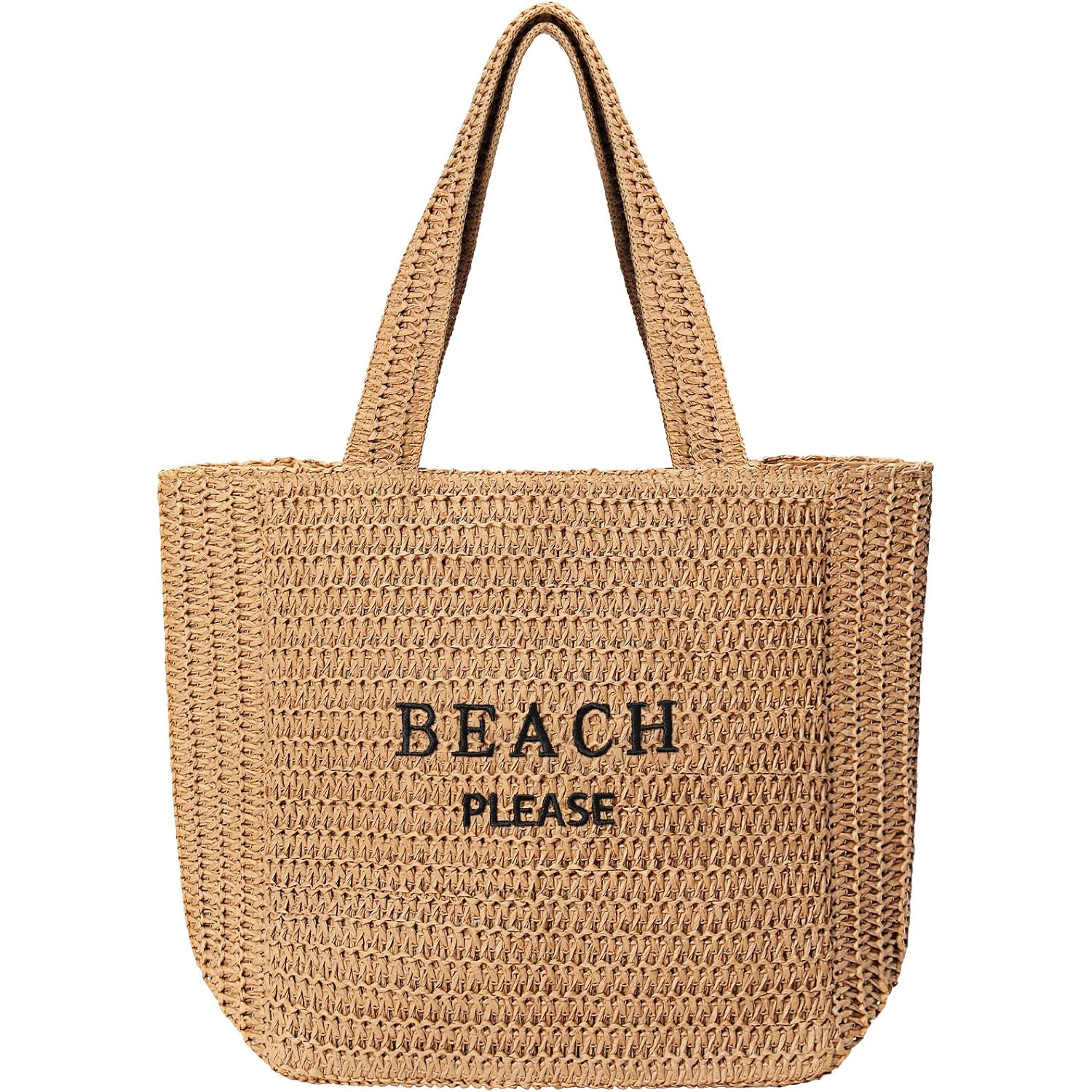 Tavaleu Straw Beach Bags For Women, Large Beach Bag Summer Woven Tote Bag Travel Shoulder Handbags For Holiday