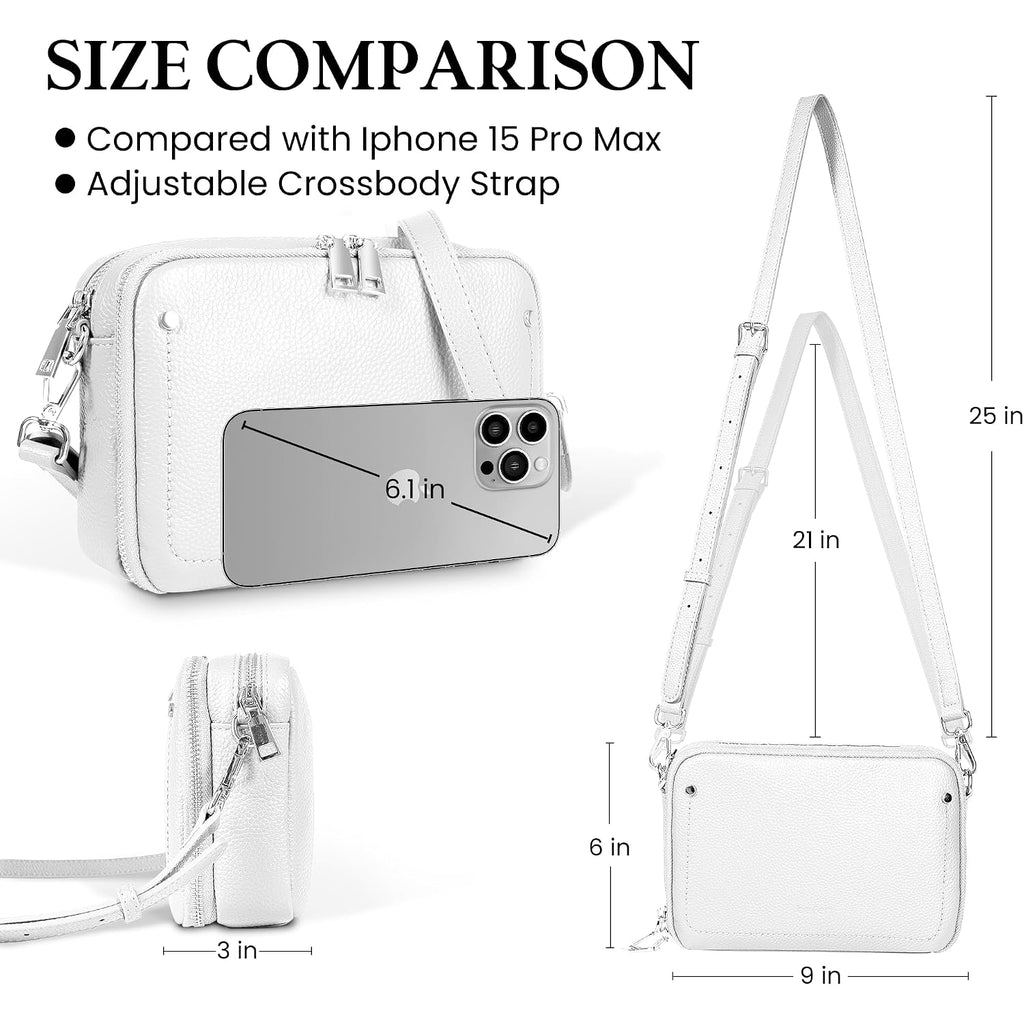 Befen Genuine Leather Crossbody Bags For Women, Purses With Built In Rfid Wallet Woman Camera Shoulder Bag Handbags | Genuine Leather