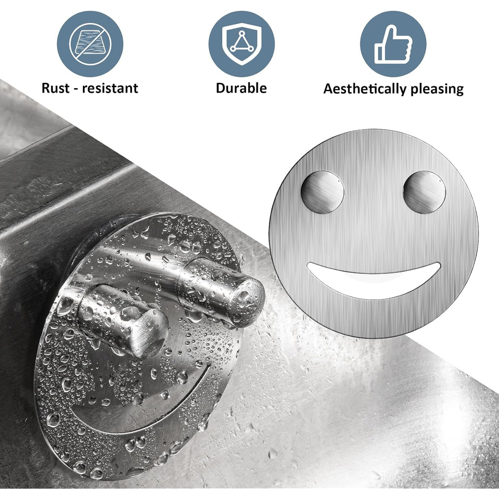 Yoshiky Stainless Steel Smiley Face Dish Sponge Holder, Silver Sink Caddy Organizer Storage With Suction Cup For Kitchen, Rv Apartment Kitchen Accessories Decor Scrubber