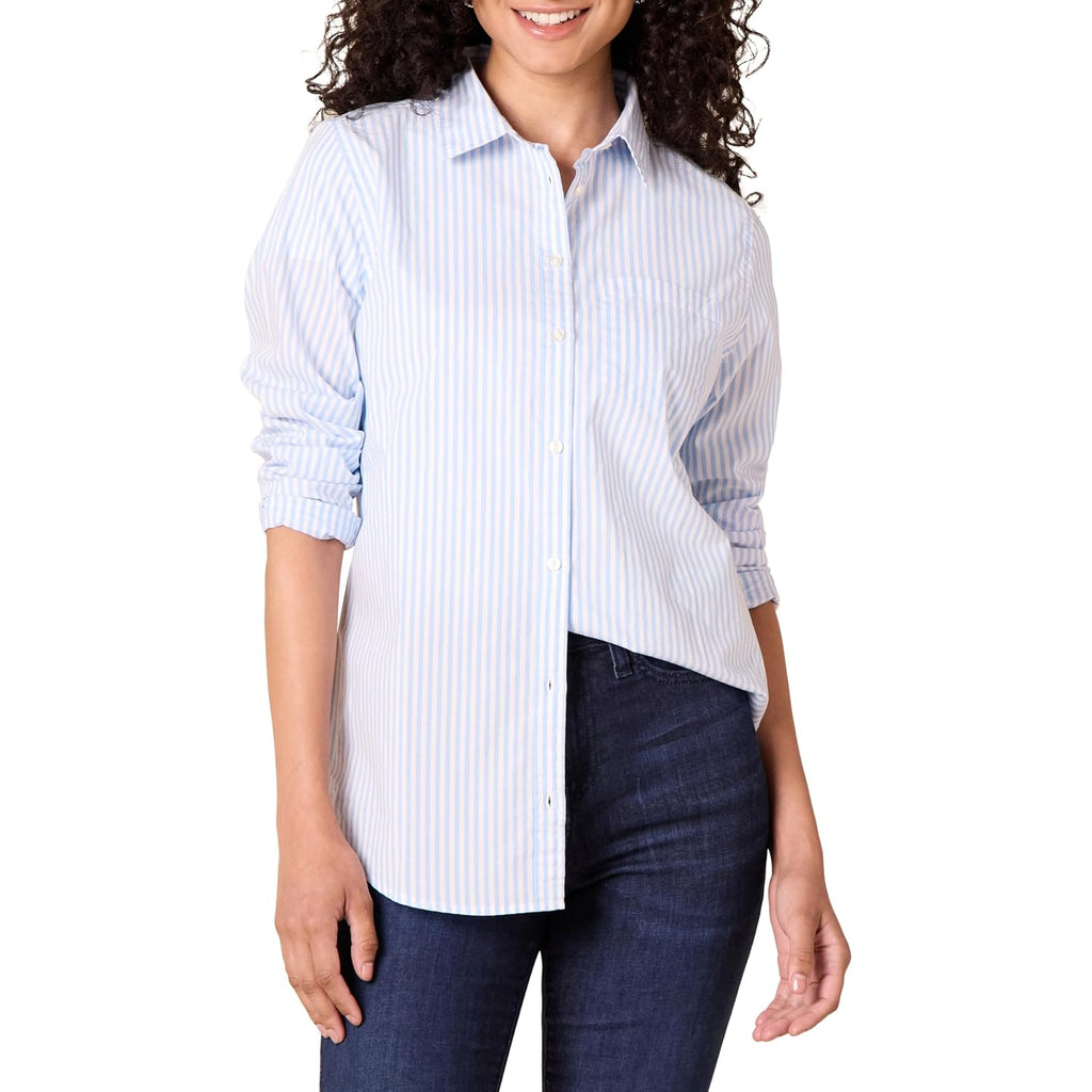 Amazon Essentials Women'S Regular-Fit Long-Sleeve Button-Down Poplin Shirt, Business Casual, Office Work