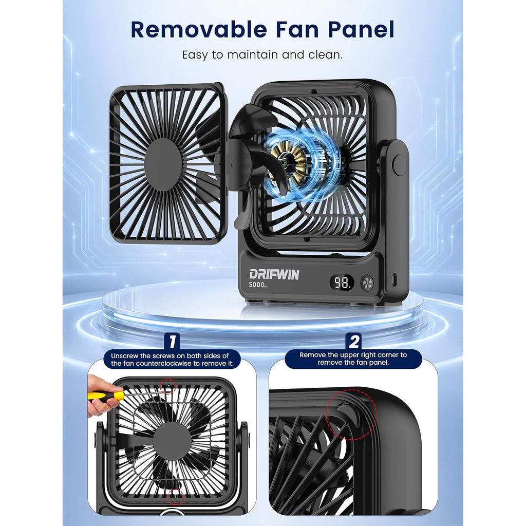 Magnetic Cruise Approved Fan, 5000Mah Ultra-Slim Travel Fan Rechargeable, 4-Speed, Hook Design, Portable Fan For Cruise Ship Cabin, Bedroom Sleeping, Camping, Travel & Cruise Essentials 2026