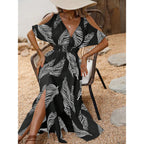 Verdusa Women'S Vacation Beach Dress Hawaiian Cold Shoulder Dresses Tropical Maxi Sundress Summer Cruise Outfits 2026