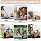 YOOLIFE Personalized Gifts for Women - Initial Jute Tote Bag & Makeup Bag, Birthday Gifts for Women Mom Wife Teacher Friend