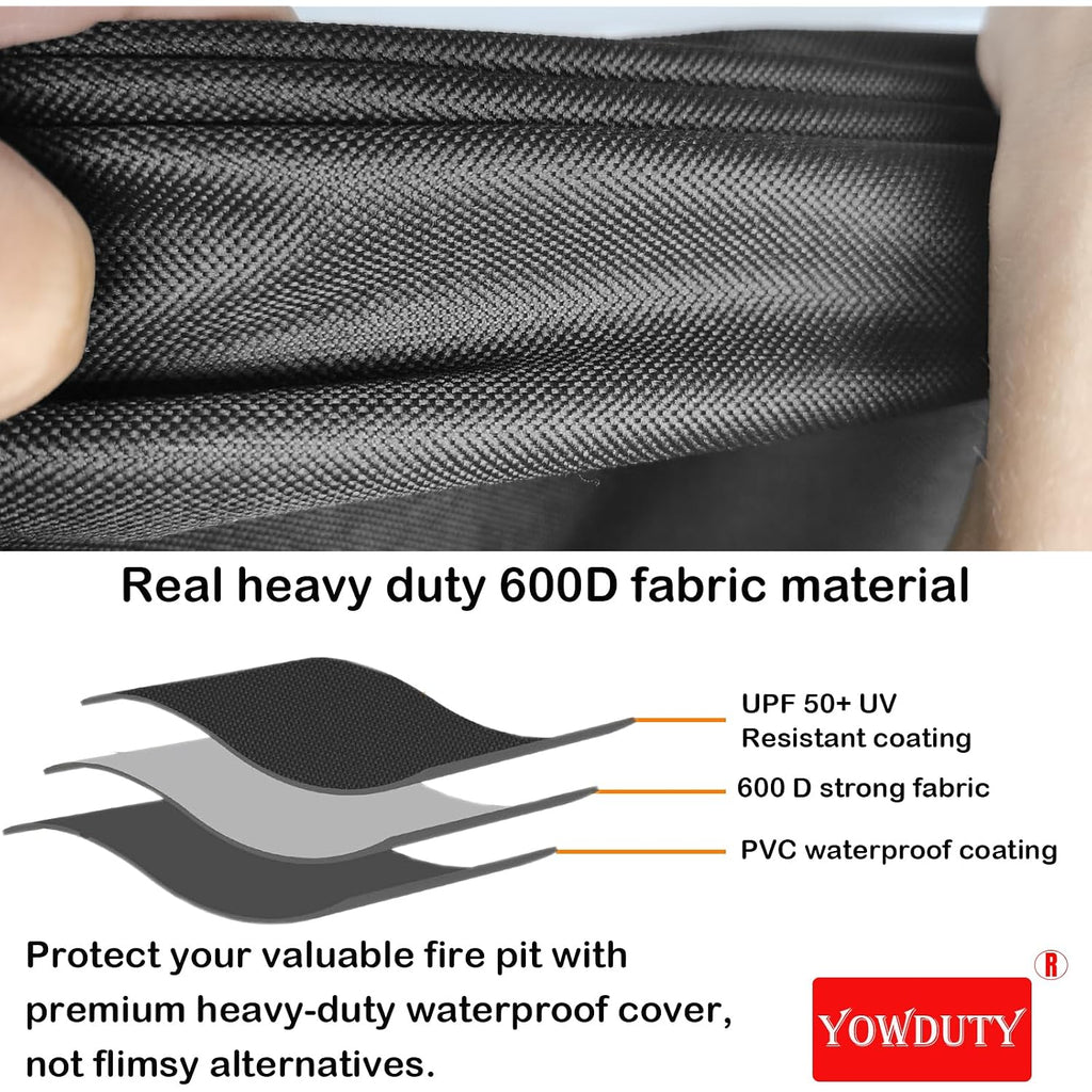 Propane Fire Pit Cover Square 30 Inch, Waterproof Heavy Duty 600D Gas Fire Pit Table Cover 30 X 30 X 25 Inch, Fit 28-30 Inch Firepit Table, All-Weather Protection For Patio Fire Table