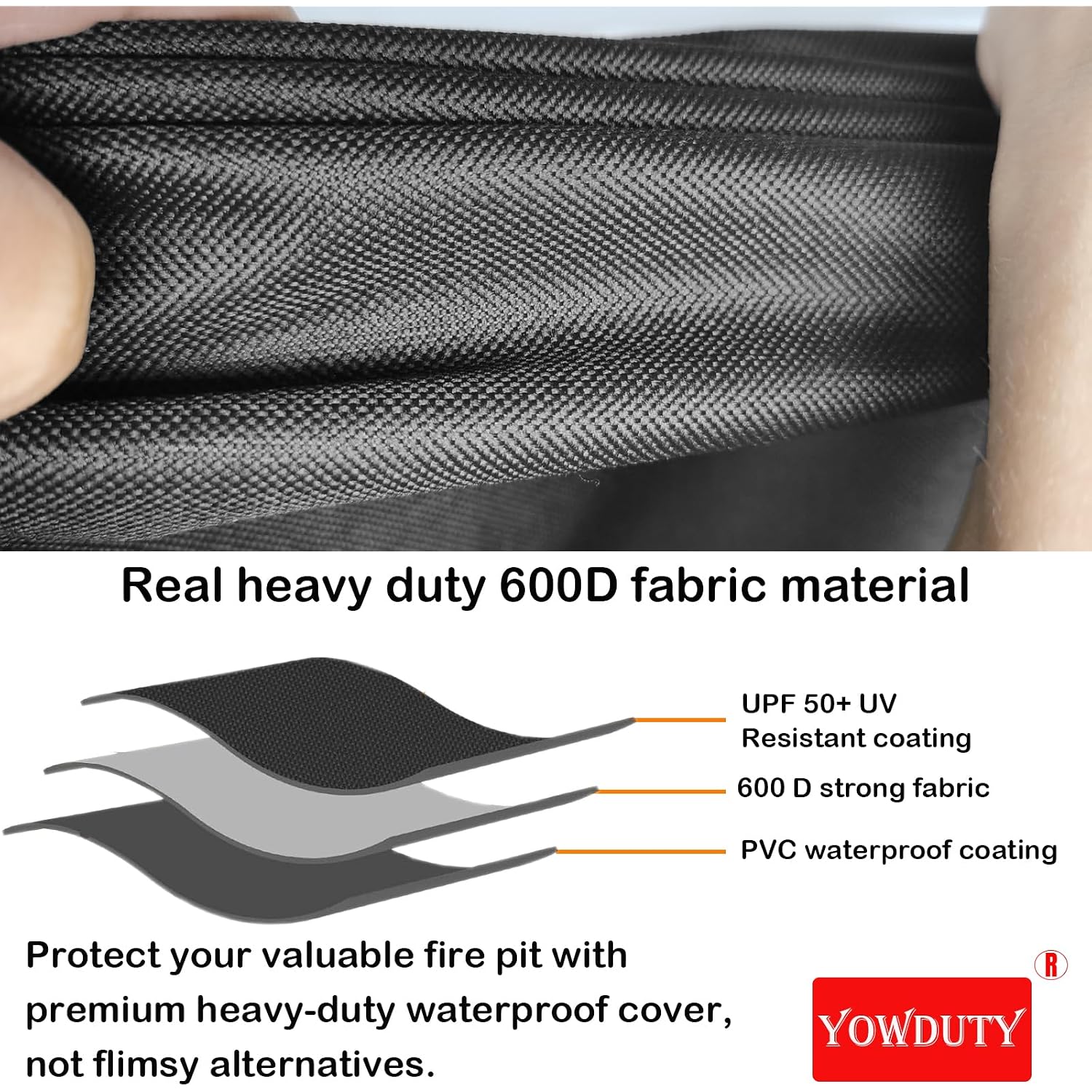 Propane Fire Pit Cover Square 30 Inch, Waterproof Heavy Duty 600D Gas Fire Pit Table Cover 30 X 30 X 25 Inch, Fit 28-30 Inch Firepit Table, All-Weather Protection For Patio Fire Table