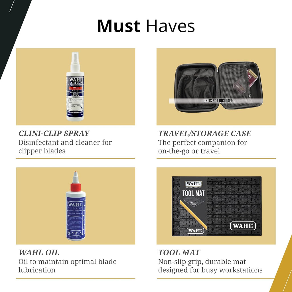 Wahl Professional 5-Star Barber Combo, Corded Legend Clipper & Hero T-Blade Trimmer Set, Black/Gold Finish