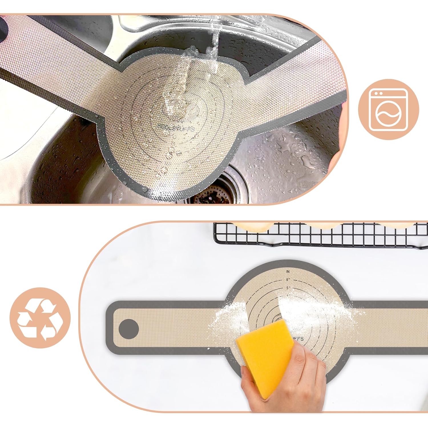 Silicone Bread Sling For Dutch Oven, 2 Pcs Non-Stick & Easy Clean Reusable Sourdough Mat, Sourdough Bread Baking Supplies, Tools ＆ Accessories